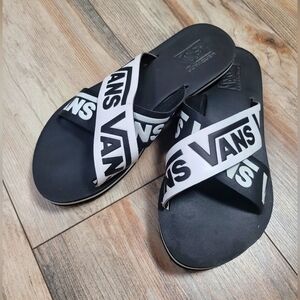 Womens Van's Ultra Cush Sandals black and white